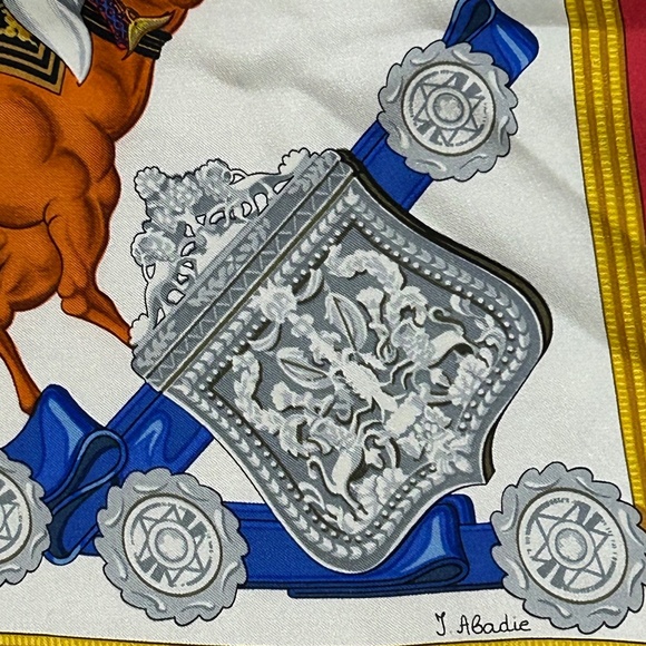 Hermes Silk Scarf J Abadie 1821  Vintage 34” Square Luxury Old Money - Picture 3 of 9